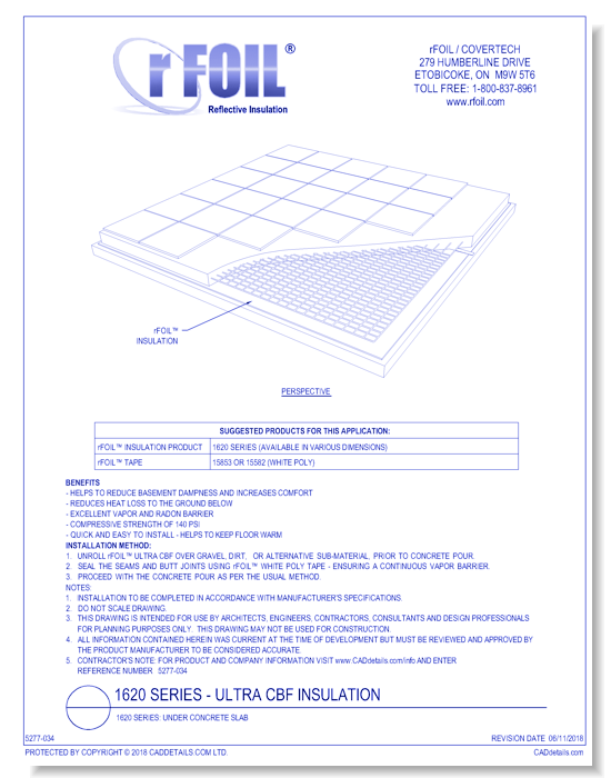 1620 Series: Under Concrete Slab