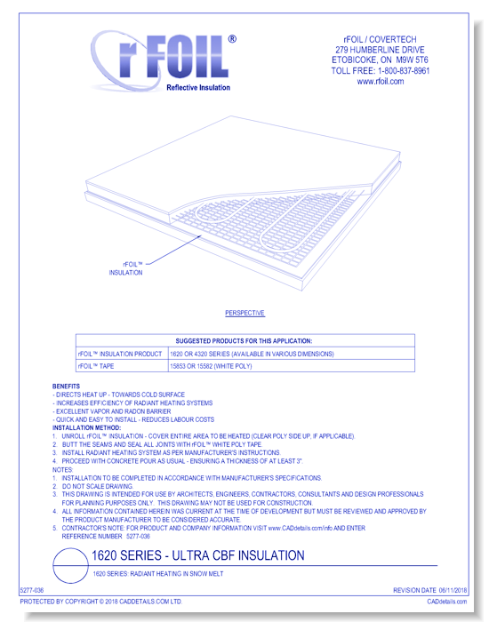 1620 Series: Radiant Heating In Snow Melt