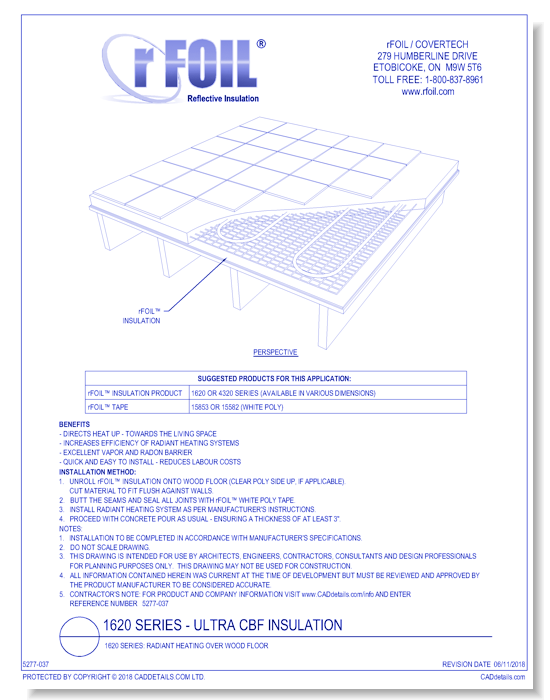 1620 Series: Radiant Heating Over Wood Floor