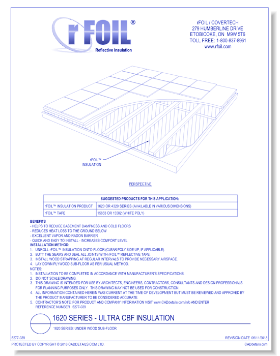 1620 Series: Under Wood Sub-Floor