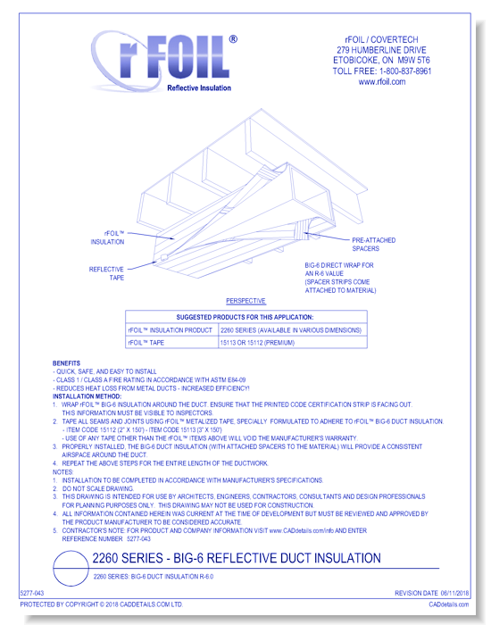 2260 Series: BIG-6 Duct Insulation R-6.0