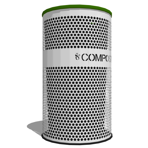 Venue Collection: 33 Gallon Compost Receptacle with Green Liner/Top (VCC-33 PERF SS)