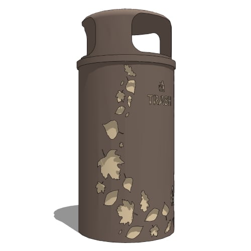 Nature Collection: 33 Gallon Leaves Trash Receptacle (NS33 LV T)