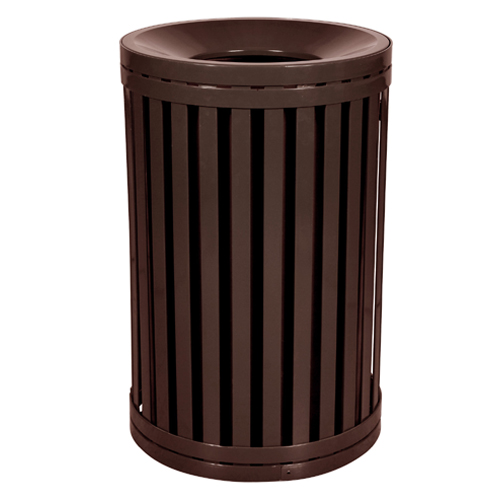 CAD Drawings BIM Models Ex-Cell Kaiser Streetscape Collection Outdoor Trash Receptacle with Flat Top - 45 Gallon