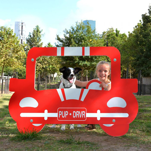 CAD Drawings Pet Waste Eliminator Dog Park Photo Panel - Car (PAWPBK1REDG)