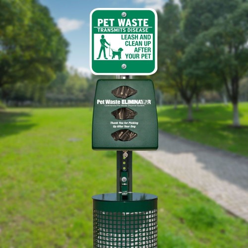 CAD Drawings Pet Waste Eliminator Combo Pet Waste Station (E46)