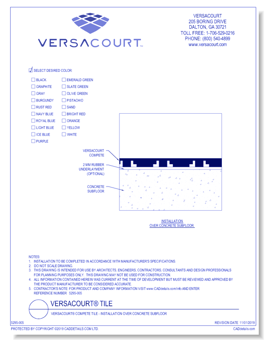 VersaCourt® Compete Tile - Installation over Concrete SubFloor