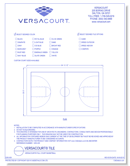 VersaCourt® Full Court Basketball