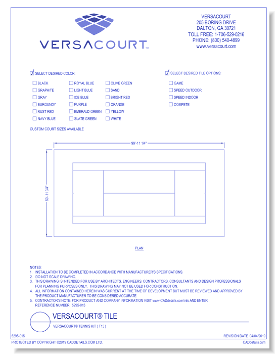 VersaCourt® Tennis Kit ( T15 )