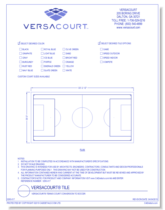 VersaCourt® Tennis Court Conversion to Soccer