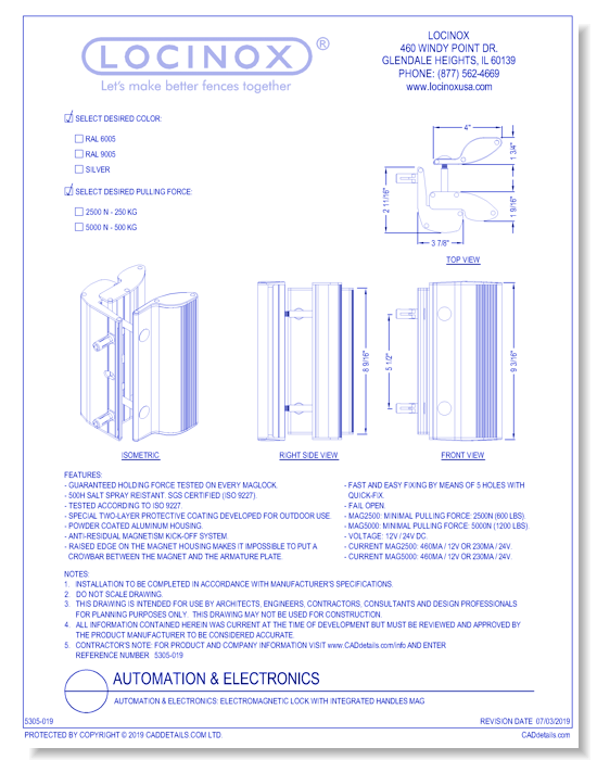 Automation & Electronics: Electromagnetic Lock with Integrated Handles MAG