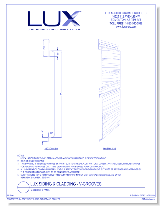 Lux Siding & Cladding: V-Groove 6" Panel