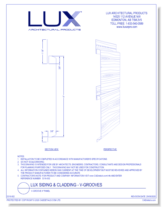 Lux Siding & Cladding: V-Groove 4" Panel