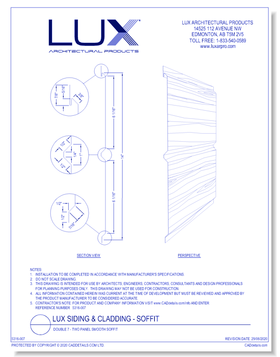 Lux Siding & Cladding: Double 7 - Two Panel Smooth Soffit