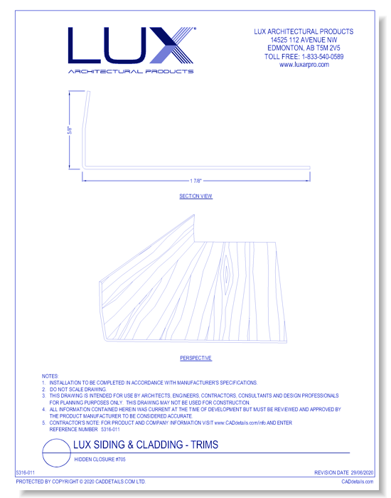 Lux Siding & Cladding: Hidden Closure #705
