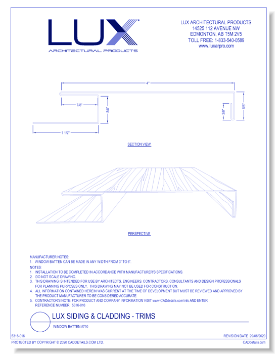 Lux Siding & Cladding: Window Batten #710