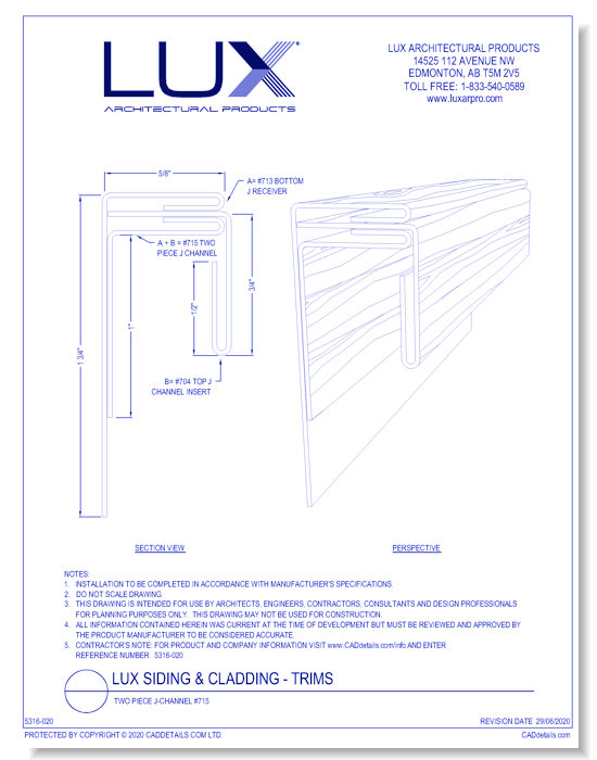Lux Siding & Cladding: Two Piece J-Channel #715