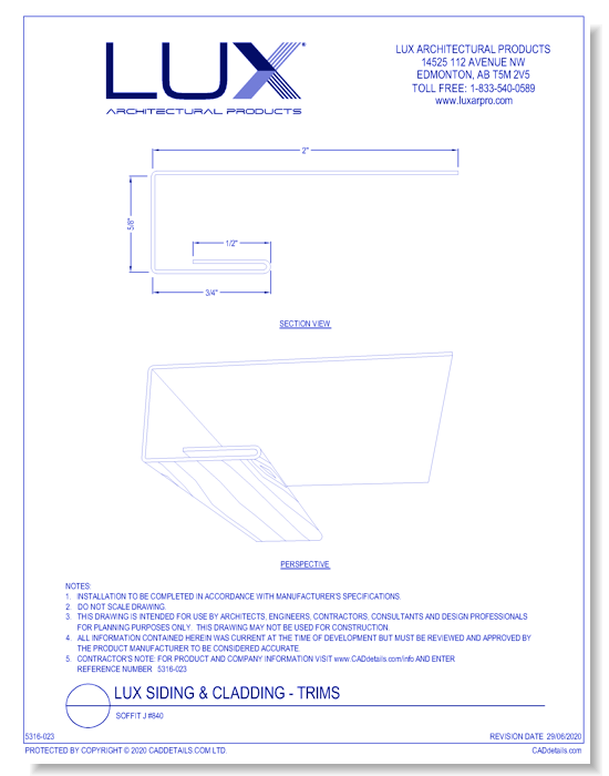 Lux Siding & Cladding: Soffit J #840