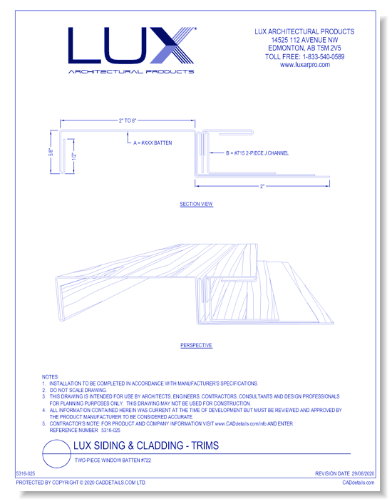Lux Siding & Cladding: Two-Piece Window Batten #722