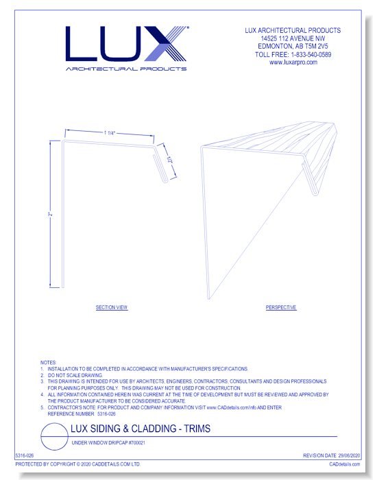 Lux Siding & Cladding: Under Window Dripcap #700021