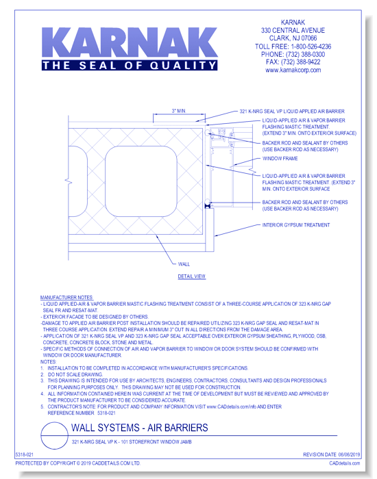 321 K-NRG Seal VP K - 101 Storefront Window Jamb