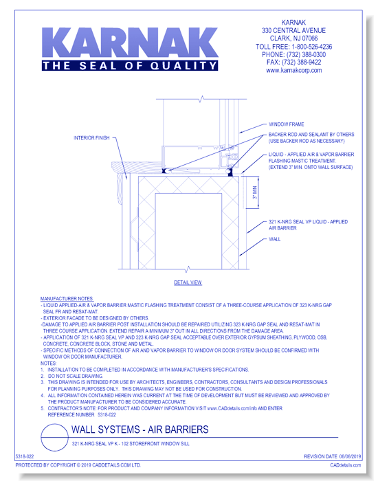 321 K-NRG Seal VP K - 102 Storefront Window Sill