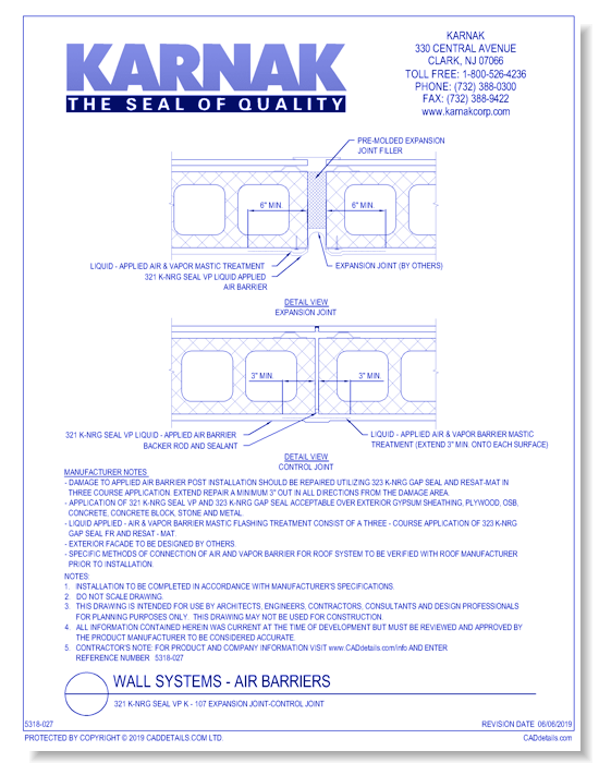 321 K-NRG Seal VP K - 107 Expansion Joint-Control Joint