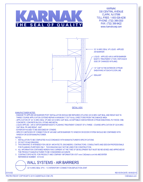 321 K-NRG Seal VP K - 112 Interstory-Connection-Deflection Joint