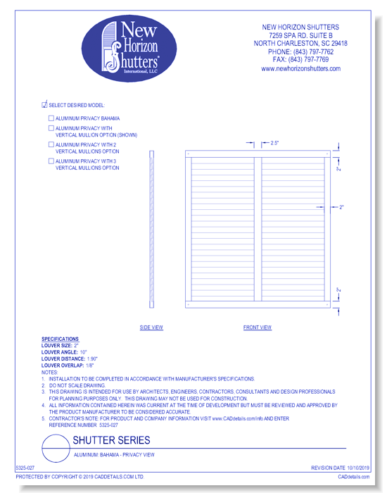 Aluminum: Bahama - Privacy View
