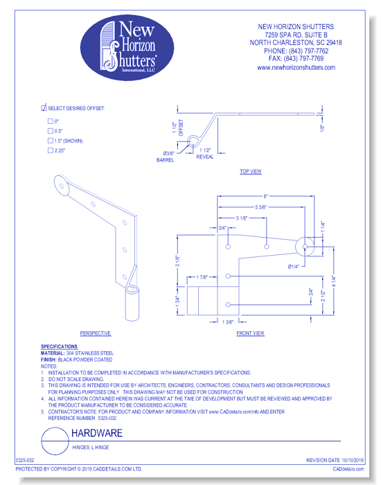 Hinges: L Hinge