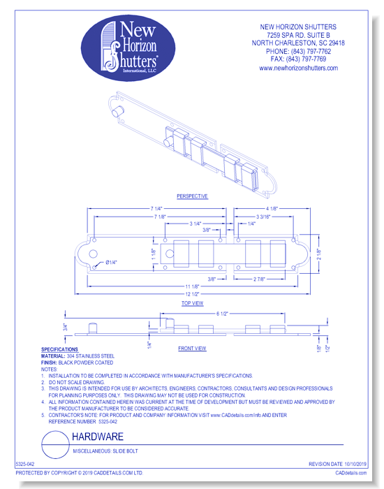 Miscellaneous: Slide Bolt