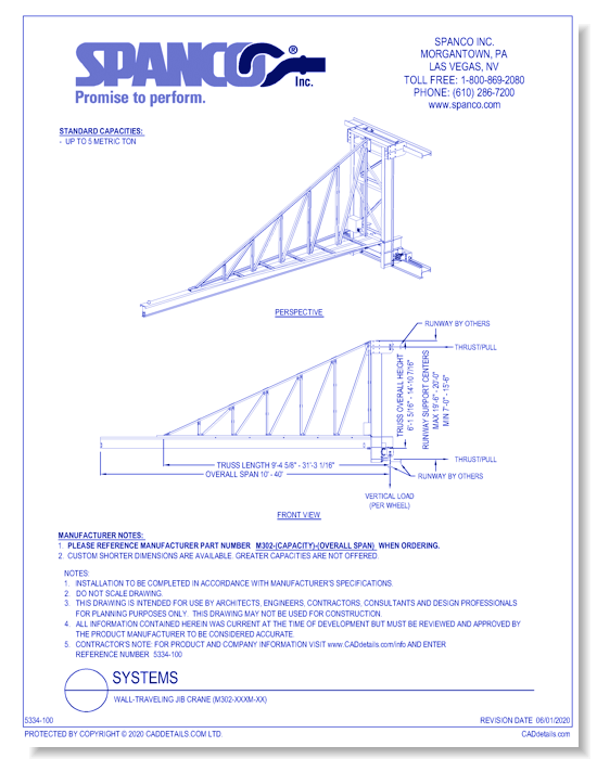 Wall-Traveling Jib Crane (M302-XXXM-XX)