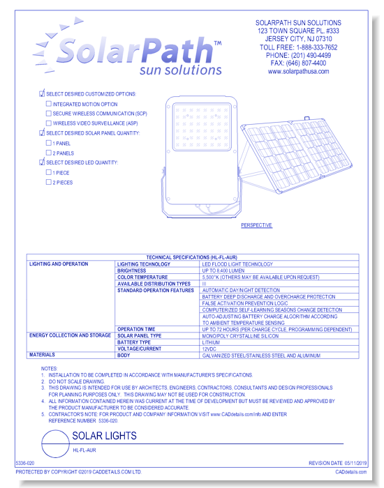Solar Light: HL-FL-AUR