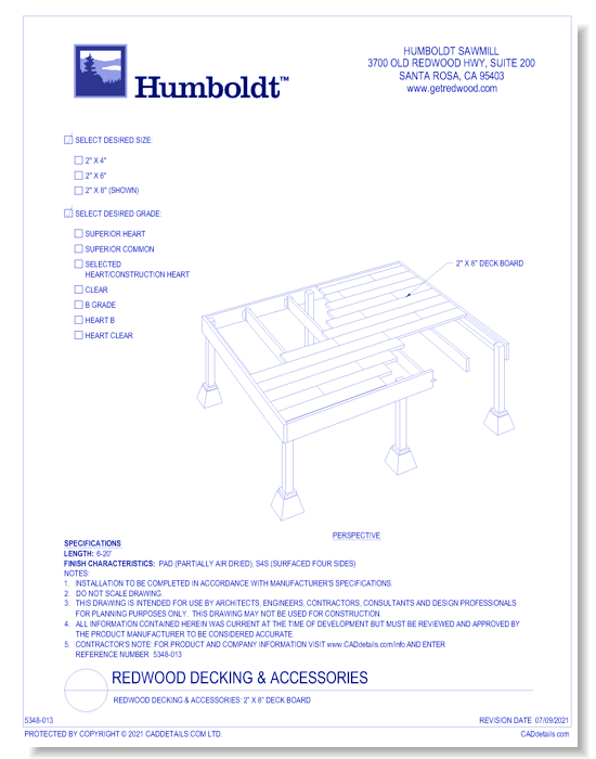 Redwood Decking & Accessories: 2” x 8” Deck Board