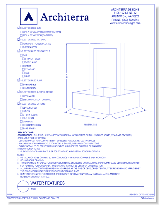 Water Features: Arch