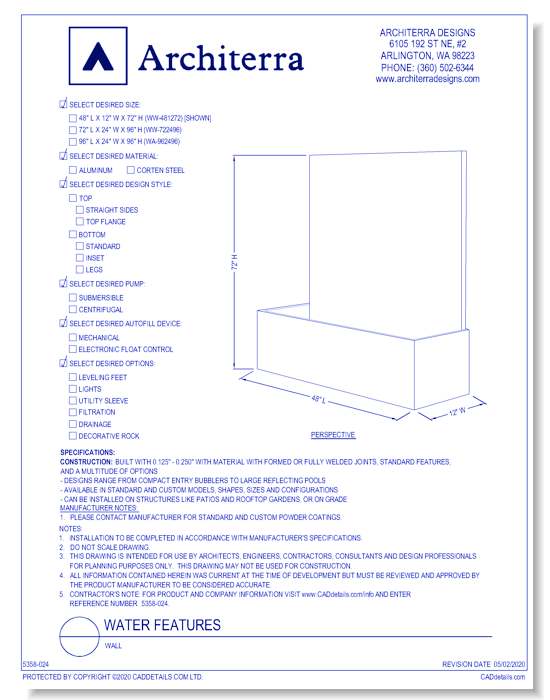 Water Features: Wall