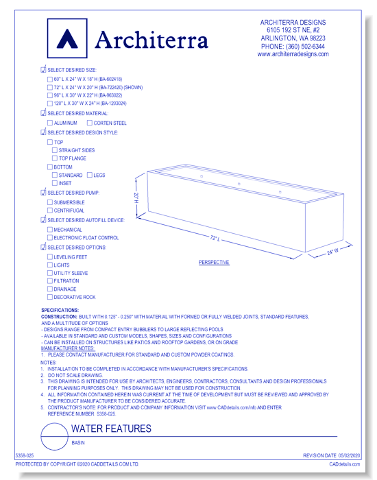 Water Features: Basin