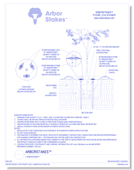 3 ArborStakes™ Tree Stake