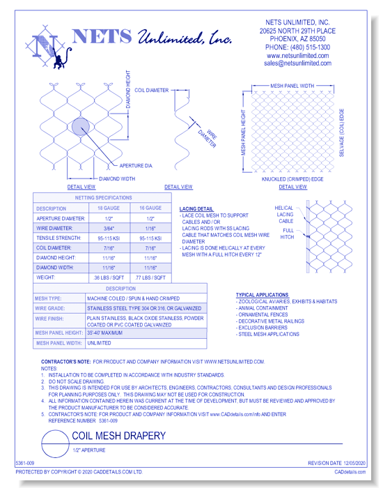 Coil Mesh Drapery (1-2 Aperture)