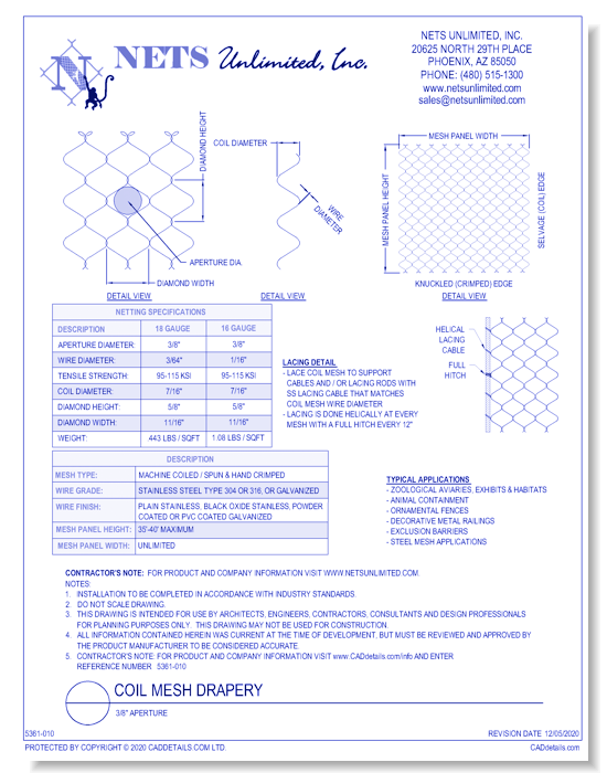 Coil Mesh Drapery (3-8 Aperture)