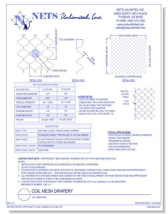 Coil Mesh Drapery (5-8 Aperture)