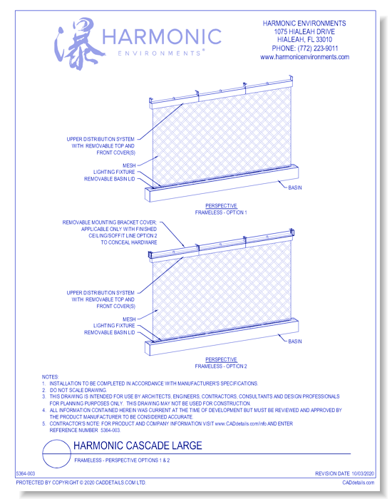 Harmonic Cascade Large: Frameless - Perspectives Options 1 & 2