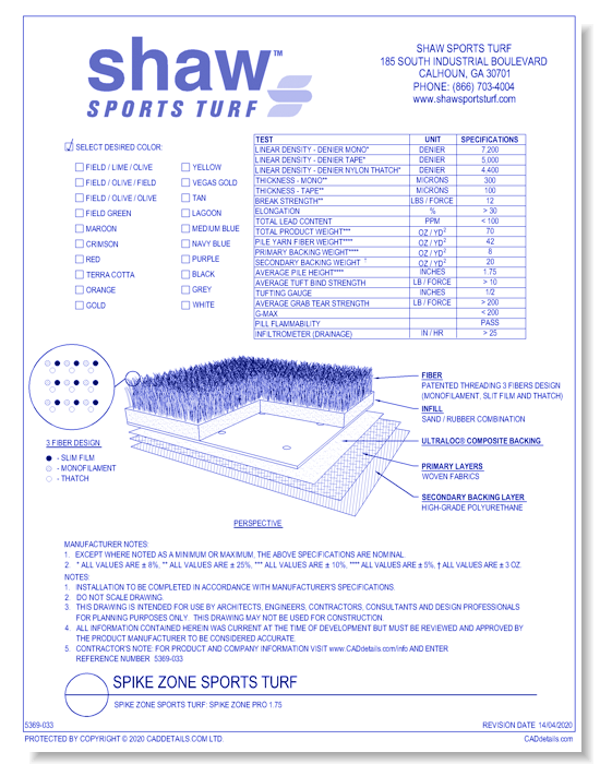 Spike Zone Sports Turf: Spike Zone Pro 1.75