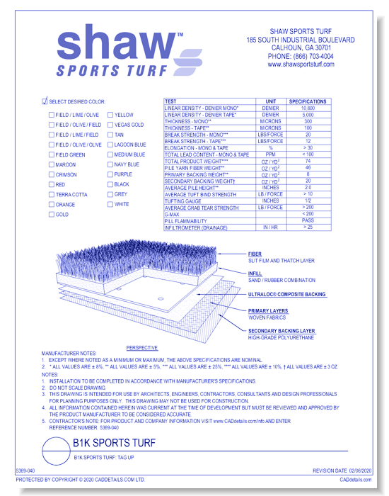 B1K Sports Turf: Tag Up