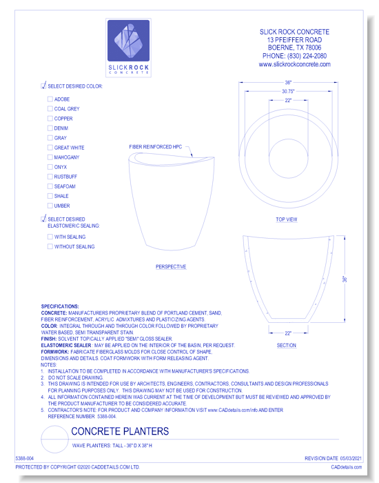 Wave Planters: Tall - 36" D x 38" H