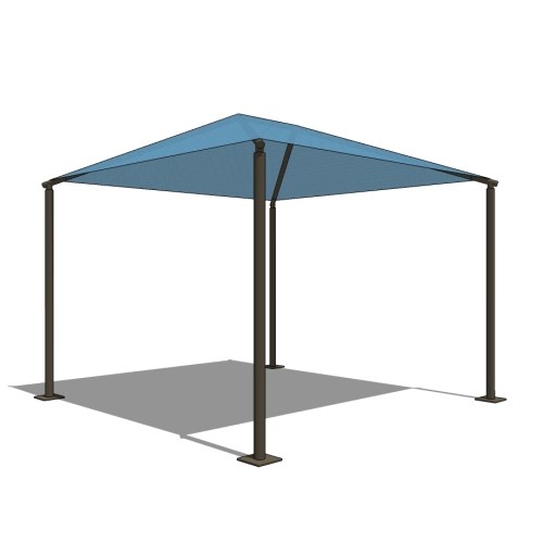 Superior Shade: 12' x 12' Square Shade With 8' Height, Glide Elbow™, And In-Ground Mount