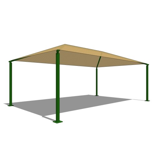 Superior Shade: 15' x 25' Rectangle Shade With 8' Height, Glide Elbow™, And In-Ground Mount