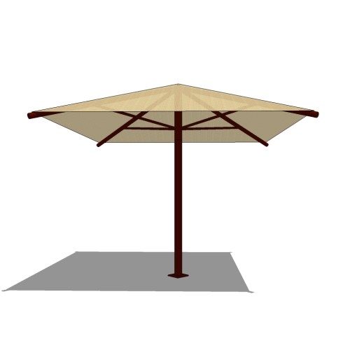 Superior Shade: 12' x 12' Square Umbrella With 8' Height, Glide Elbow™, And In-Ground Mount