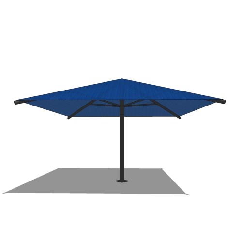 Superior Shade: 16' x 16' Square Umbrella With 8' Height, Glide Elbow™, And In-Ground Mount
