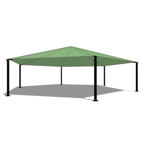Superior Shade: 40' Hexagon Shade With 8' Height, Glide Elbow™, And In-Ground Mount